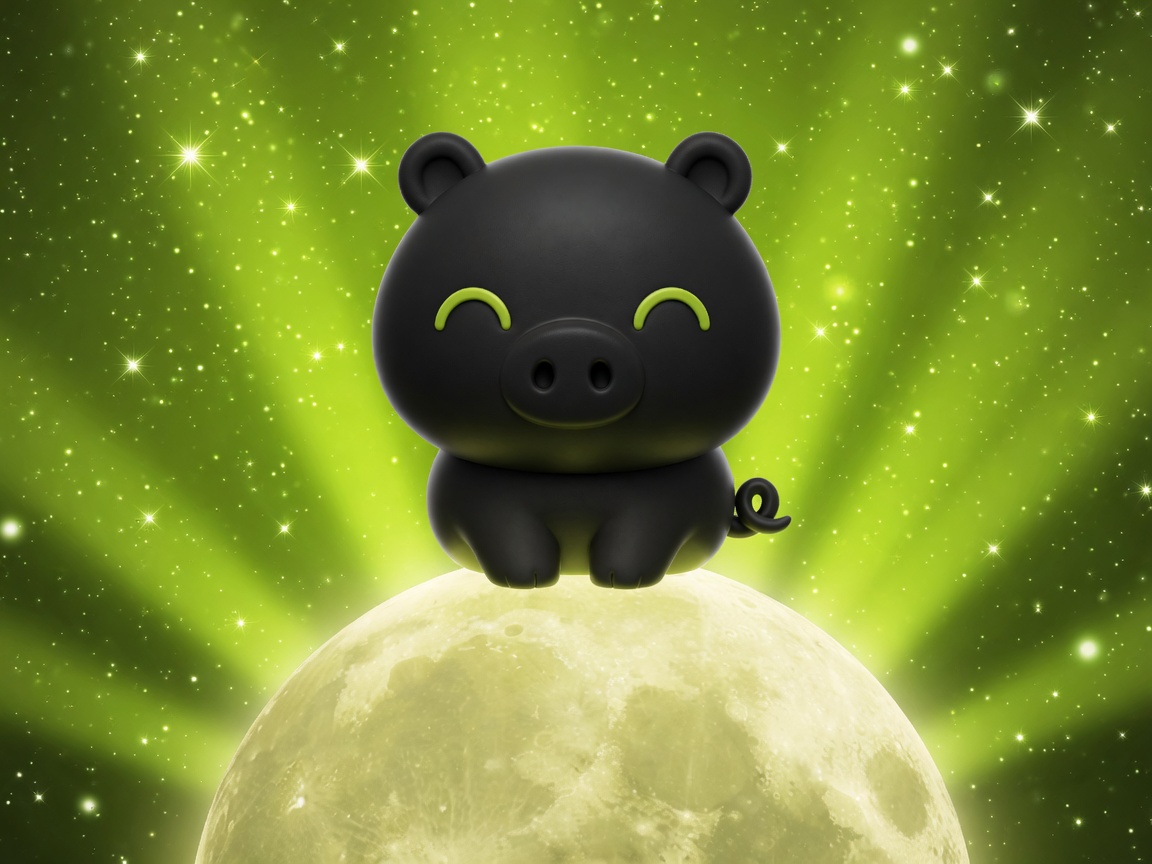 LPAD PIG sitting on the moon